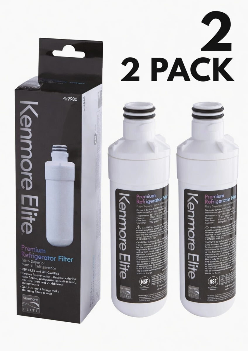 2-Pack 9980 Refrigerator Water Filter Compatible for LG LT1000P and Kenmore Elite 46-9980, ADQ747935