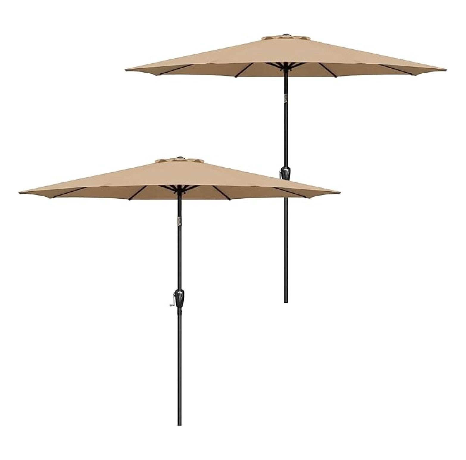 2 Pack 9FT Outdoor Patio Umbrella Table Umbrella with Push Button Tilt ...