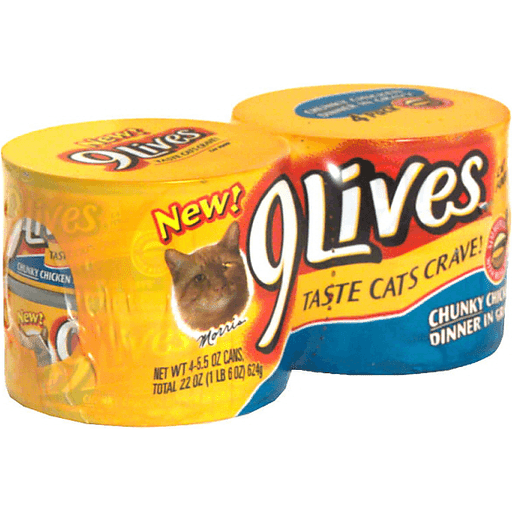 ( 2 Pack ) 9Lives 9 Lives Cat Food, With Real Chicken In Sauce, Tender Morsels, 4 Ct - 5.5 oz Cans