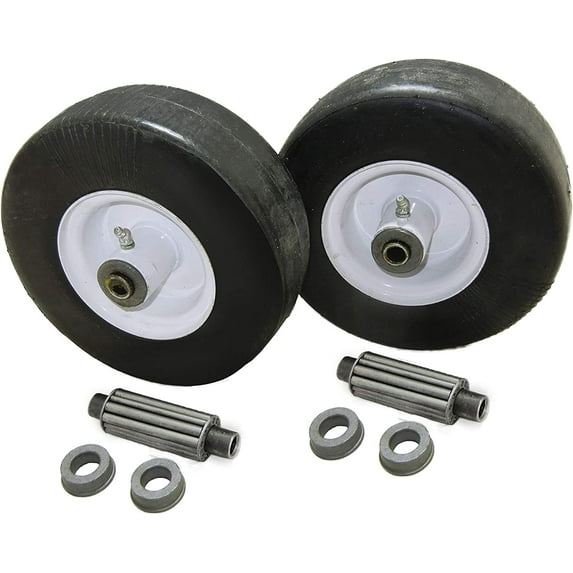 2 Pack 9X3.50X4 White No Flat Lawn Mower Tire Replaces 1-513648, 103-1224, 103-2171, 51364 Bearing Kit 1-513809, 1-513810, 1-513547