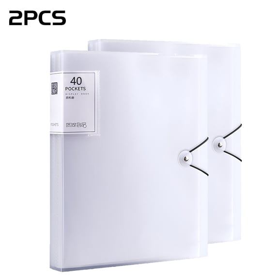 2 Pack 9x12 Inch Art Portfolio Folder, 40 Pockets Display 80 Pages Heavy Duty Presentation Book with Clear Sheet Protectors, Artwork Document Organizer for Drawing Crafts Storage