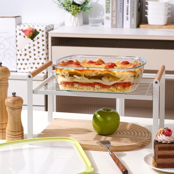 2 Pack 9x9 Glass Baking Dish with Lid, Large Deep Casserole for Oven Microwave Freezer, Tempered Glass Bakeware Set with BPA-Free Lids