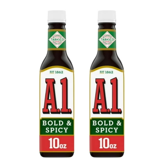 (2 Pack) A.1. Bold & Spicy Sauce with Tabasco, 10 oz. Bottle