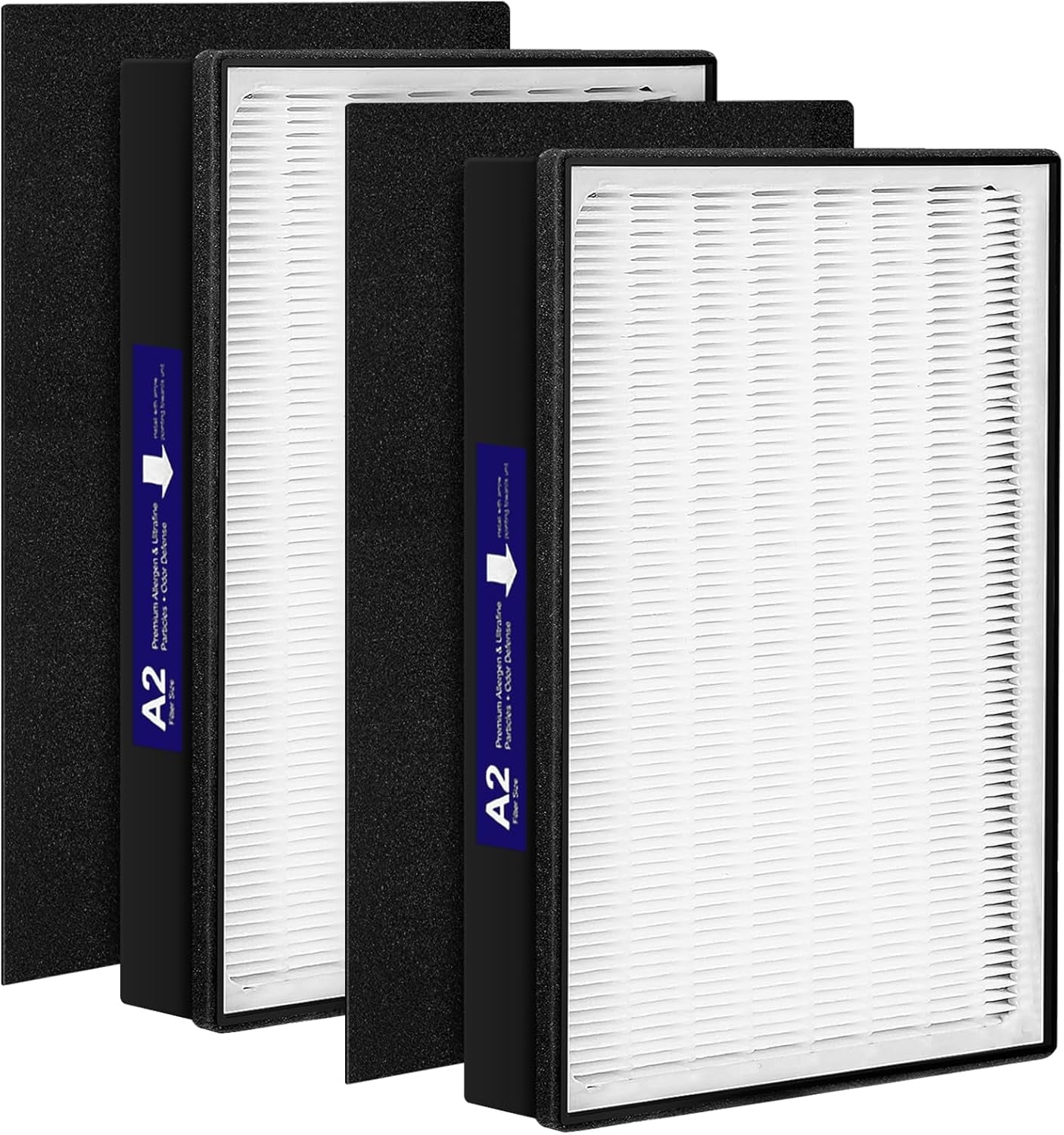 2 Pack A2 F2 H13 HEPA Replacement Filter Compatible with 3M Filtrete Room Air Purifier Models FAP-C02-A2, FAP-C03-A2, FAP-T03-A2, Part # 1150101
