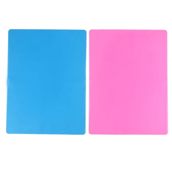2 Pack A3 Extra Silicone Sheet for Crafts Jewelry Casting Mat, Food Grade Silicone Placemat, Multi Mat, Waterproof Non Stick Heat-Resistant, Blue & Pink