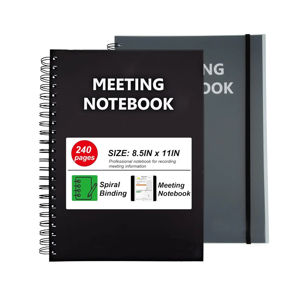 2 Pack A4 Professional Notebook Spiral Metting Notebook 8.5" X 11" 240 Pages