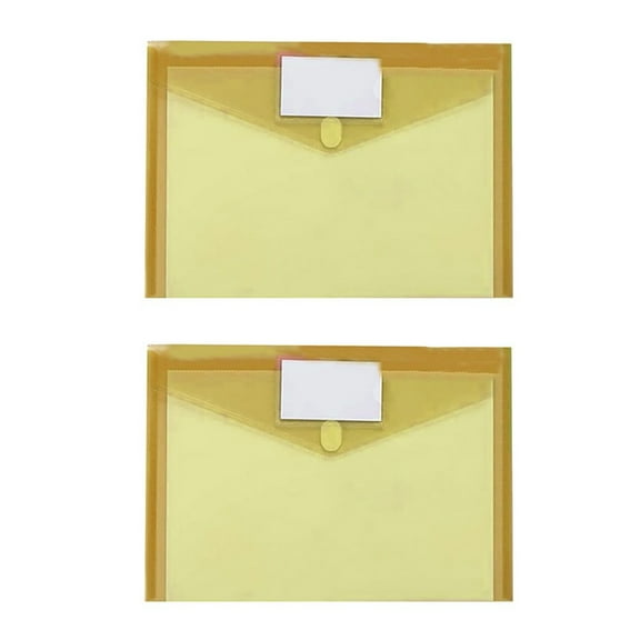 2 Pack A4 Size File Envelopes With Button Closure Label Pocket Envelopes Translucent Plastic Document FoldersforOrganization Storage Documents Stationery Travel Materials 2Pc Multi Color Options