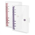 thumbnail image 1 of 2 Pack A6 Soft PVC 6 Rings Binder, Clear Budget Refillable Planner Ring Binder Cover with Snap Button, 1 of 7