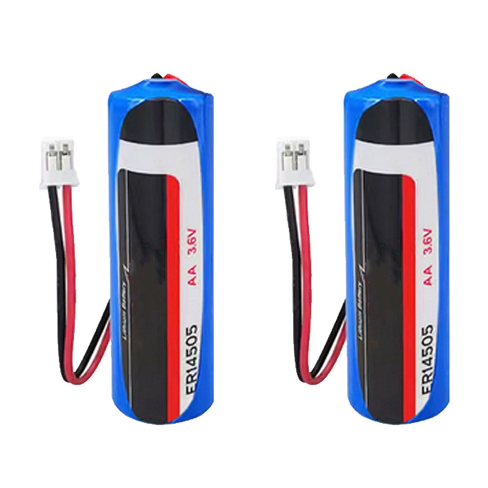 2-Pack AA Lithium Battery ER14505 3.6V 2700mAh Non-rechargeable with 2.0 White Plug for PLC CNC System