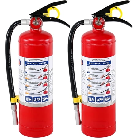 2 Pack ABC Dry Chemical Fire Extinguishers, 5 lb 2a10bc Fire Extinguisher for Home, Business, Boat, Truck, Quick Release Handle, Ideal for Electrical & Grease Fire Extinguisher