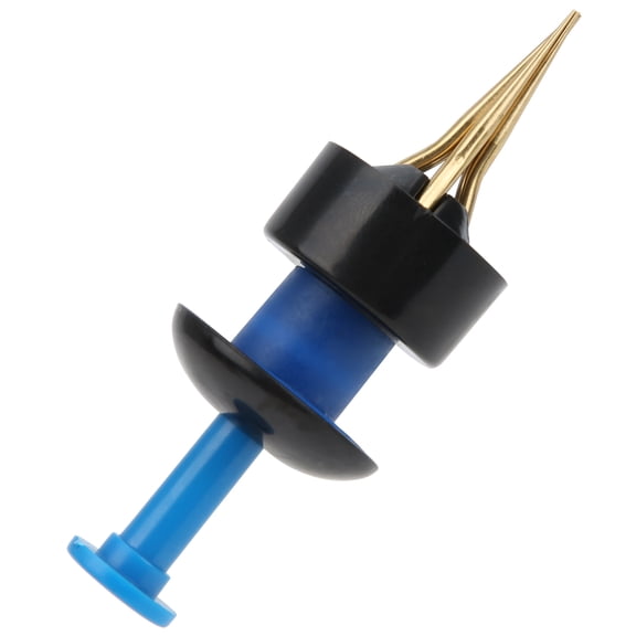 2-Pack ABS & Copper Worm Bait Clips with Rubber Bands for Bloodworms and Earthworms - Blue/Black