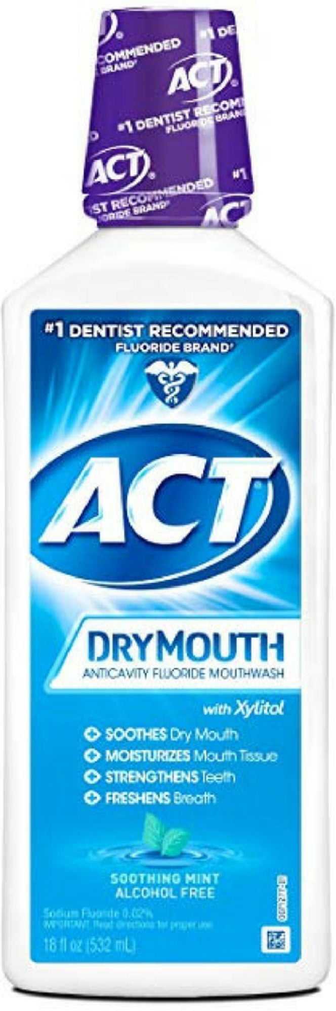 (2 Pack) - ACT Total Care Dry Mouth Anticavity Mouthwash, Soothing Mint 18 oz