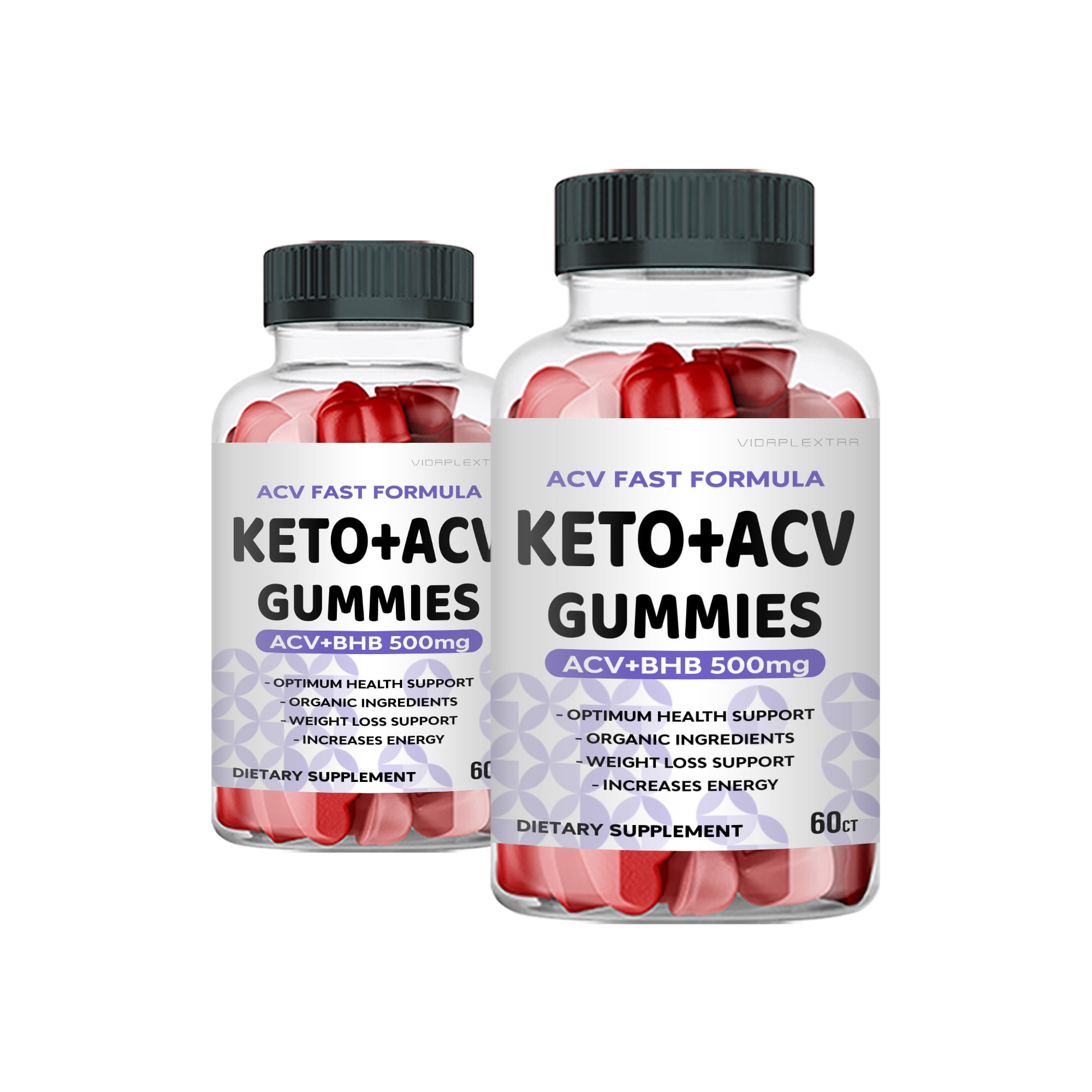 Fast Acv Vidaplextra ACV Fast Formula Keto+ACV Gummies, 2 Pack, 60 Gummies ...