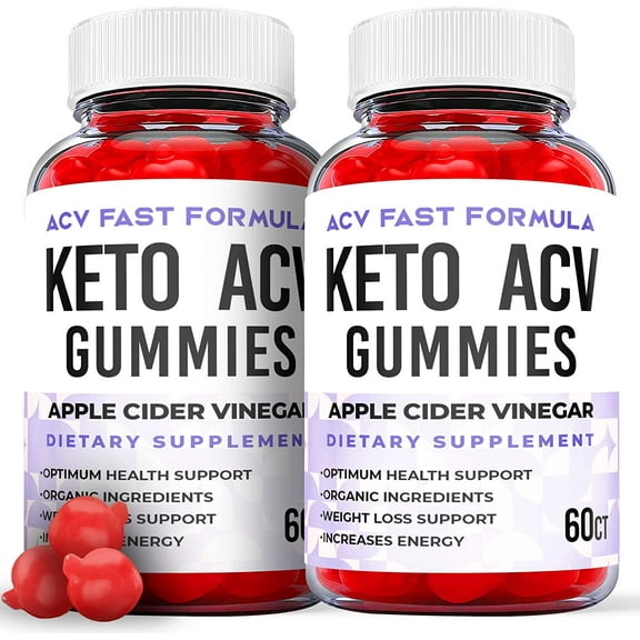 (2 Pack) ACV Fast Formula Keto ACV Gummies - Supplement for Weight Loss - Energy & Focus Boosting Dietary Supplements for Weight Management & Metabolism - Fat Burn - 120 Gummies