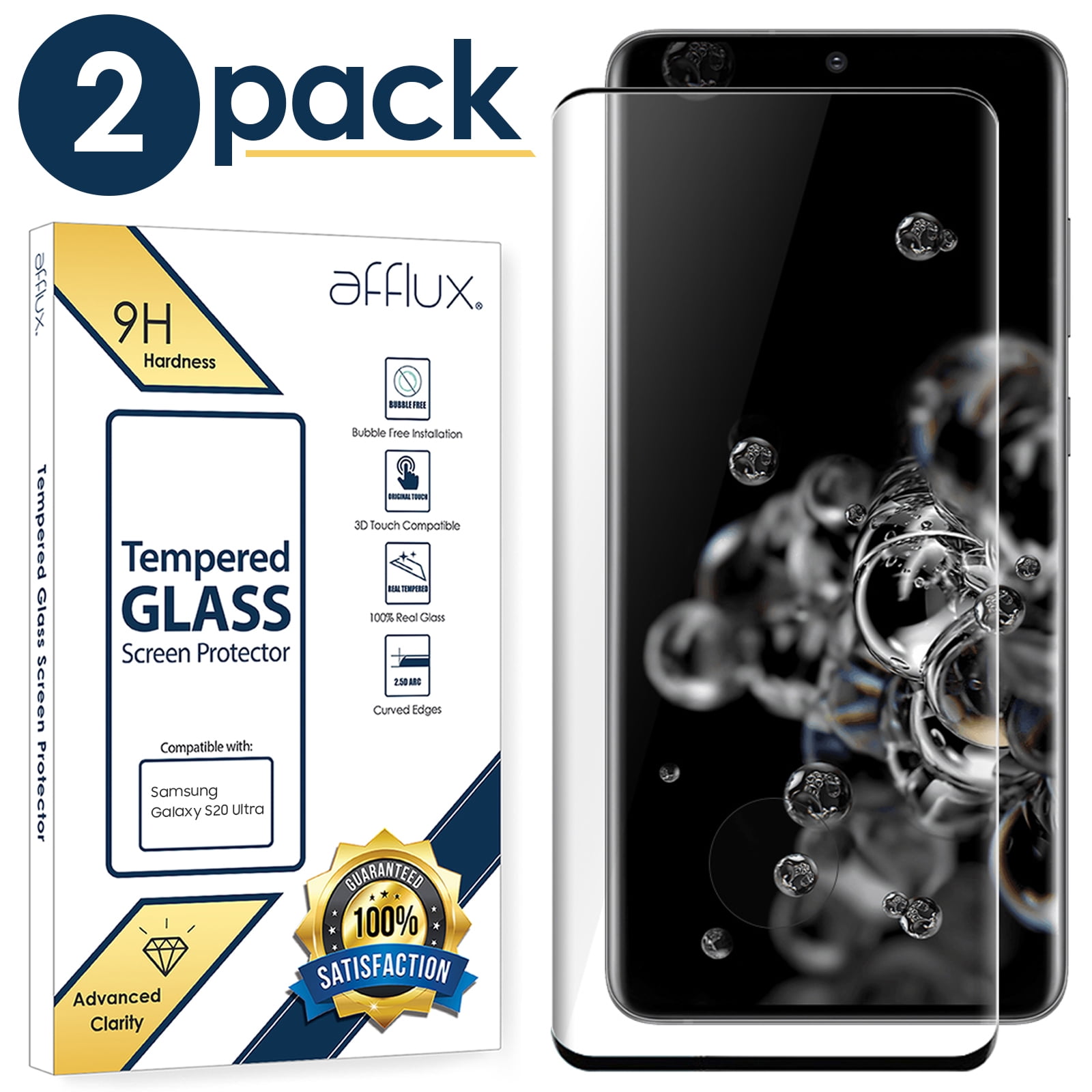 [2 Pack] AFFLUX Screen Protector for Samsung Galaxy S20 Ultra ...