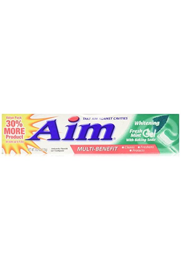 2 Pack - AIM Toothpaste Gel Whitening Mint 6 oz Each