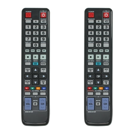 2-Pack AK59-00104R Remote Control Replacement - Compatible with Samsung BDC6600 Blu-Ray DVD Player