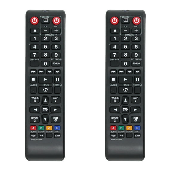 2-Pack AK59-00149A Remote Control Replacement - Compatible with Samsung BDJM59/ZA Blu-Ray DVD Player
