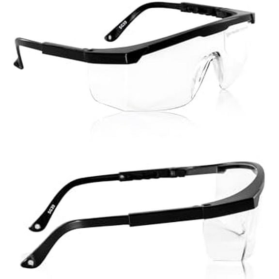 2 Pack ANSI Z87+ Safety Glasses, Anti-Fog, Scratch-Resistant, Adjustable Temples, Clear Protective Eyewear, Lab Goggles$$Tools & Hardware Other