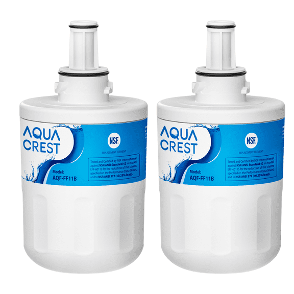 AQUA CREST AQF-FF1B Refrigerator Water Filter, Replacement for Samsung® DA29-00003G, DA29-00003B, DA29-00003A, Aqua-Pure Plus, HAFCU1, RFG237AARS, FMS-1, RS22HDHPNSR, RSG257AARS, WSS-1 (Pack of 2)