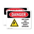 thumbnail image 1 of (2 Pack) ARC Flash And Electrical Shock OSHA Danger Sign 10 Inch X 7 Inch Plastic Sign, Weather Resistant, UV Protected for Workplace, Business, and Construction Site, Made in the USA, 1 of 8