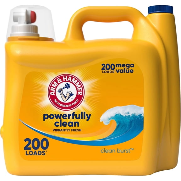 2 Pack - ARM & HAMMER Liquid Laundry Detergent, Clean Burst Fresh, 200 Loads, HE Laundry Detergent Liquid