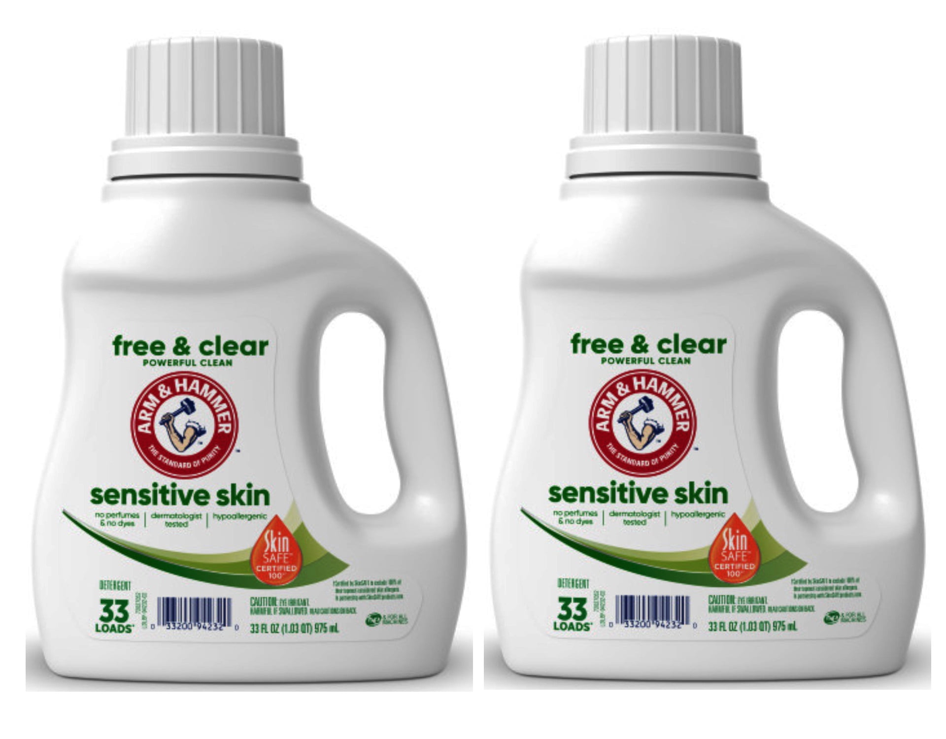 2 Pack - ARM & HAMMER Sensitive Skin Free & Clear, 33 Loads Liquid Laundry Detergent, 33 Fl oz