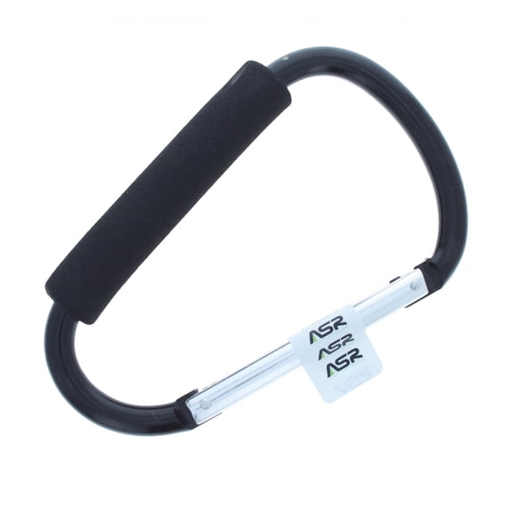 (2 Pack) ASR Outdoor Jumbo 6.5 Inch XL Key Chain Hand Grip Black and Silver