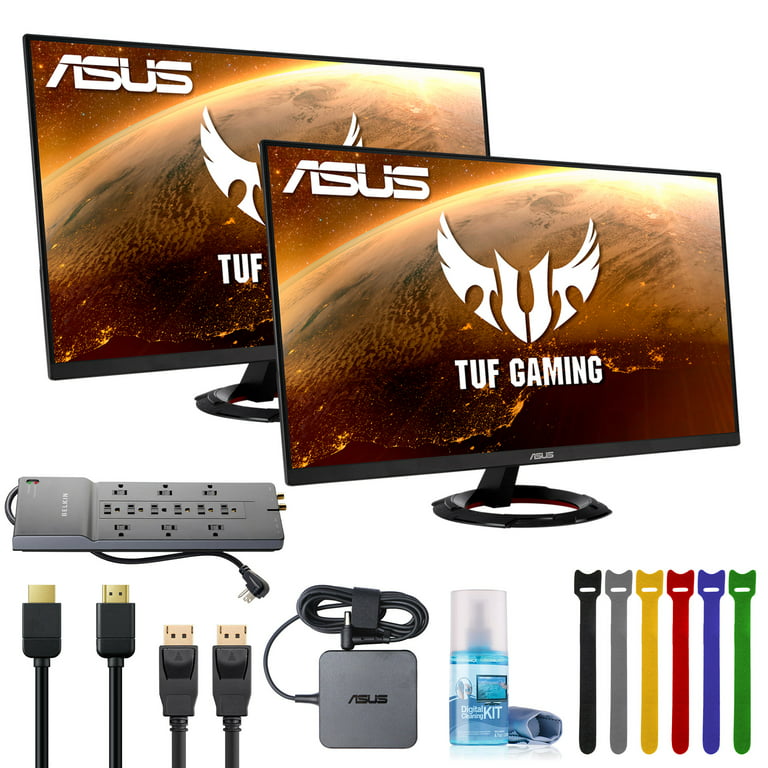 2-Pack ASUS TUF Gaming VG279Q1R Gaming Monitor 27 inch Full HD (1920 x  1080), IPS, 144Hz, 1ms MPRT, Extreme Low Motion Blur, FreeSync with  12-Outlet