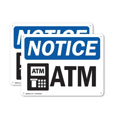(2 Pack) ATM OSHA Notice Sign 14 Inch X 10 Inch Indoor / Outdoor Rust-Free Aluminum Metal Signs for Workplace, Workshop, and Construction Site, Made in the USA