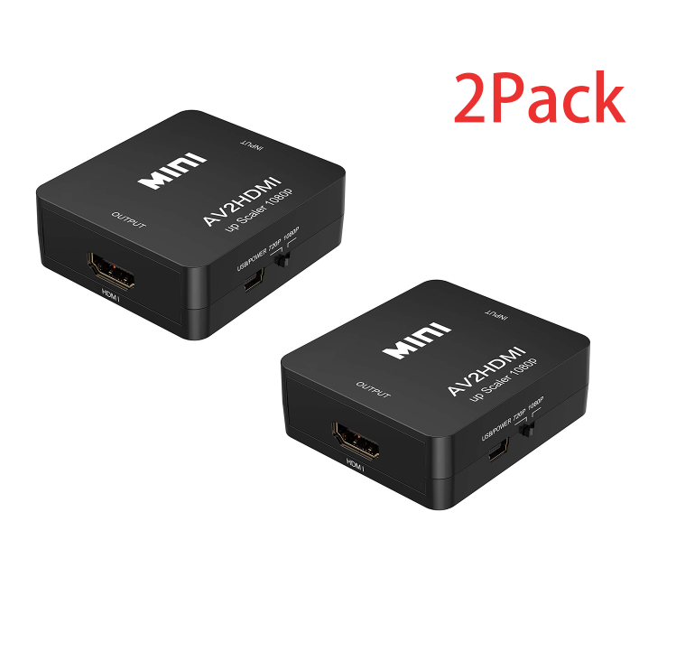 2 Pack AV to HDMI Converter RCA to HDMI Adapter for Upgrading Analog