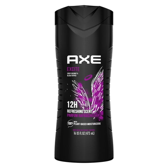 2 Pack - AXE Excite Body Wash - Crisp Coconut & Black Pepper - 16 oz Packaging may vary