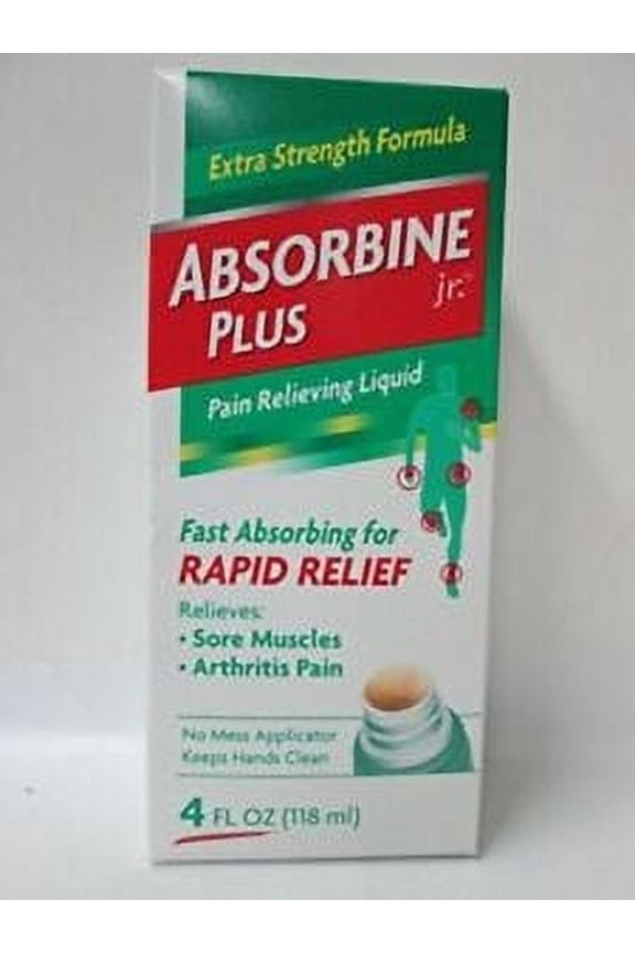 2 Pack - ABSORBINE JR. Extra Strength Pain Relieving Liquid, for Muscle, Joints, Arthritis Pain, with No-Mess Applicator, 4 Oz