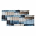 thumbnail image 1 of 2 Pack Abstract Color Stitching Valance for Window Blue Brown Graffiti Theme Kitchen Valance Rod Pocket Short Curtain Topper Decorative Window Treatment for Living Room Bedroom 42"x12", 1 of 8