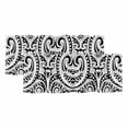 thumbnail image 1 of 2 Pack Abstract Ethnic Valance for Window Boho Geometric Trible Black Floral Texture Kitchen Valance Rod Pocket Short Curtain Topper Decorative Window Treatment for Living Room Bedroom 42"x12", 1 of 9