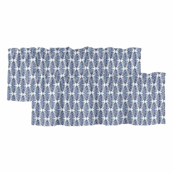 2 Pack Abstract Gradient Valance for Window Leaves Texture Kitchen Valance Rod Pocket Short Curtain Topper Decorative Window Treatment for Living Room Bedroom 42"x12"