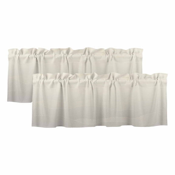 2 Pack Abstract Gradient Valance for Window Line Art Kitchen Valance Rod Pocket Short Curtain Topper Decorative Window Treatment for Living Room Bedroom 42"x12"