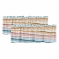 thumbnail image 1 of 2 Pack Abstract Pink Blue Wave Valance for Window Modern Art Kitchen Valance Rod Pocket Short Curtain Topper Decorative Window Treatment for Living Room Bedroom 54"x18", 1 of 8