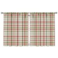 thumbnail image 1 of 2 Pack Abstract Plaid Kitchen Curtains 42x54 Inch Tier Window Panels Rod Pocket Semi-Sheer Rustic Style, 1 of 2