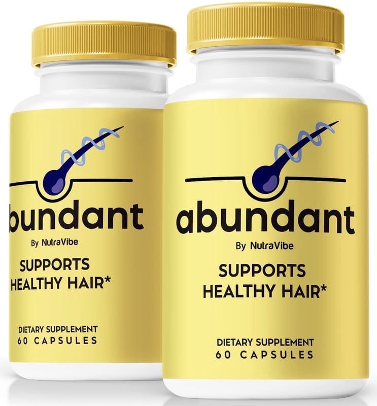 (2 Pack) Abundant Capsules, Official Abundant Formula Hair Care Pills for Thicker, Fuller, and Healthier Hair, The Ultimate Hair Revival and Regrowth Solution, Reviews (120 Capsules)