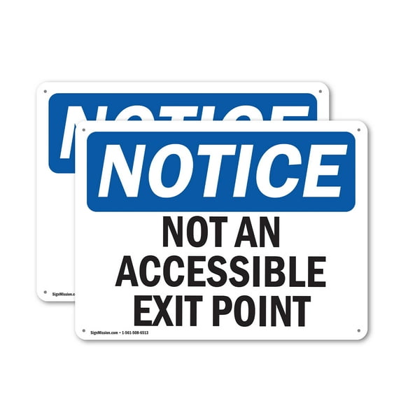 (2 Pack) Not An Accessible Access Point OSHA Notice Sign 10 Inch X 7 Inch Plastic Sign, Weather Resistant, UV Protected for Workplace, Business, and Construction Site, Made in the USA