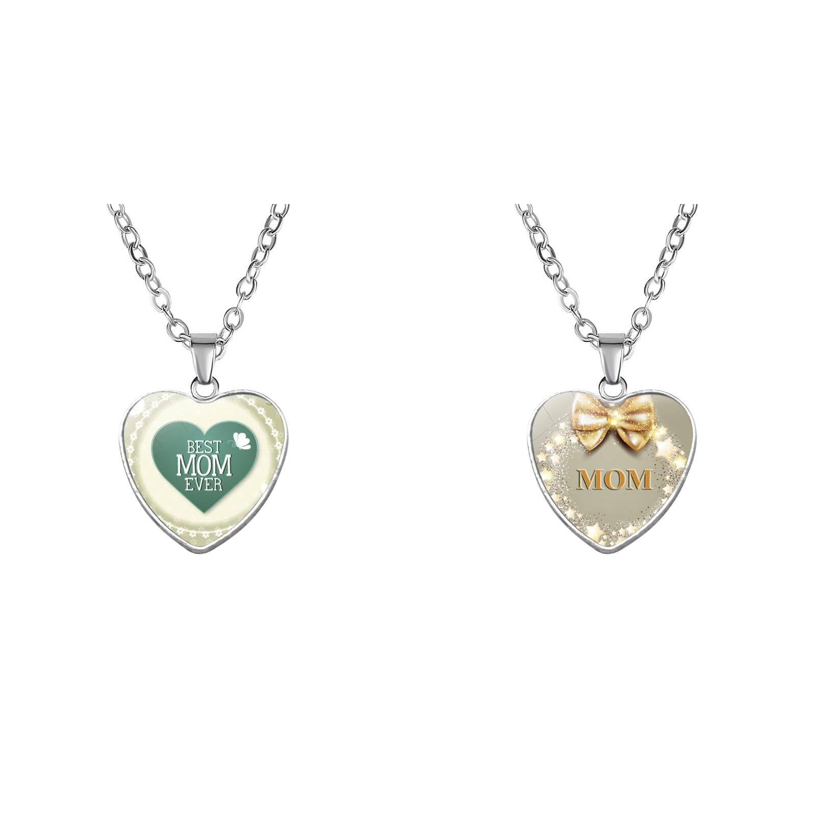 (2Pack) Accessories with Mom Engraved Mens Jewelry Pendant Mother