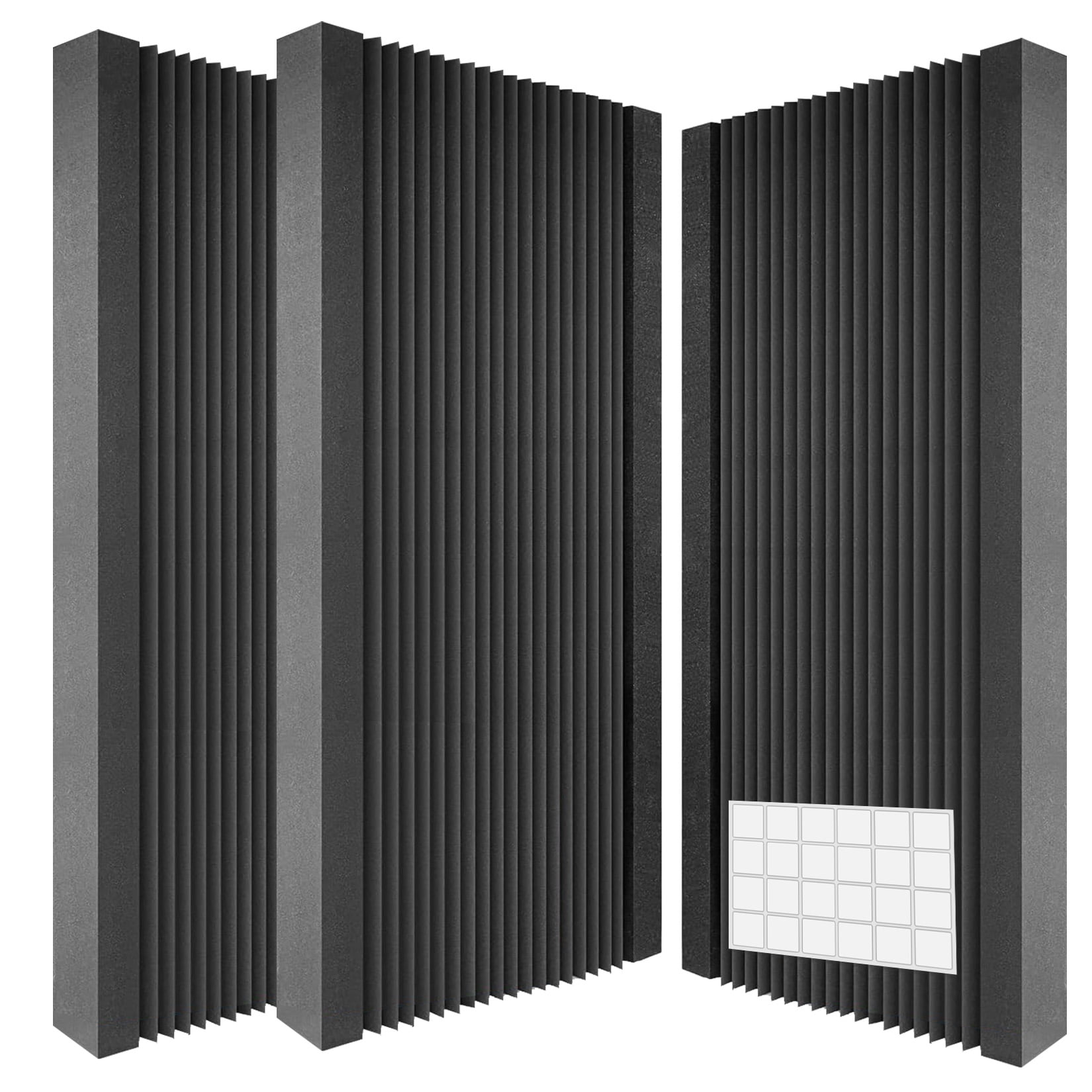 2 Pack Acoustic Foam Panels 48 x 24 x 2 inch, High Density Soundproof Wedge Panels for Studio Sound Absorption, Noise Reduction Foam for Office Home Theater Recording Room