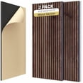 thumbnail image 1 of 2-Pack Acoustic Wood Veneer Wall Panels, 47"x23.6"x0.74" 3D Self-adhesive Panel, Dual-layer Soundproof Tiles for Echo Absorption, Decorative Acoustical Barrier, Walnut Wood Finish$$Music, 1 of 9