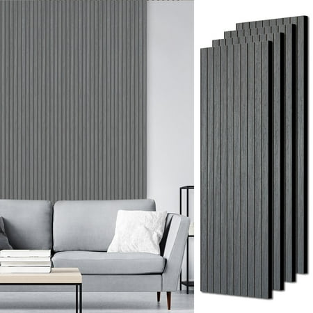 4 Pack Acoustic Wood Wall Panels,47.2" X 23.7" Soundproof Wall Panels,3D Fluted Sound Absorbing Panel Wood Slat Wall Panels for Wall Decor