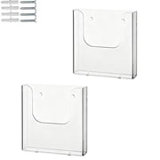 2 Pack Acrylic Brochure Holder, Acrylic Pamphlet & Flyer Holder, Acrylic Magazine Booklet Display Stand, Mail Holder For Paper Organizer Rack Display 6.5 x 6.4 in