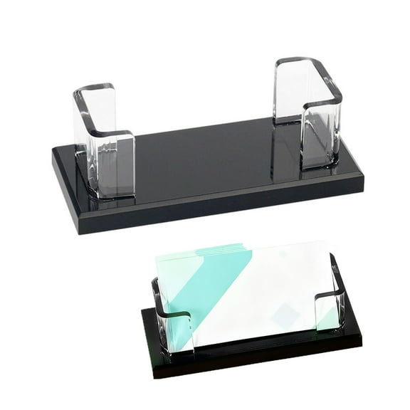 2 Pack Acrylic Business Card Holder Clear Plastic Business Cards Display Stand for Desk Gift Card Organizer for Office, Cafes, Restaurants, Business Exhibitions, Lectures