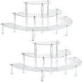 thumbnail image 1 of 2 Pack Acrylic Display Risers, 3 Tier Half Moon Clear Cupcake Stand, Display Stand for Figure and Perfume, 1 of 7