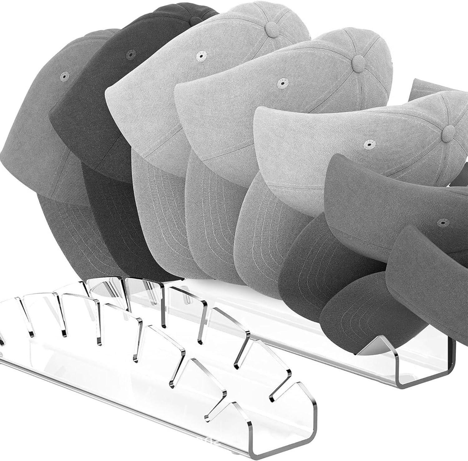 2 Pack Acrylic Hat Organizer No Install 14 hats can be displayed and