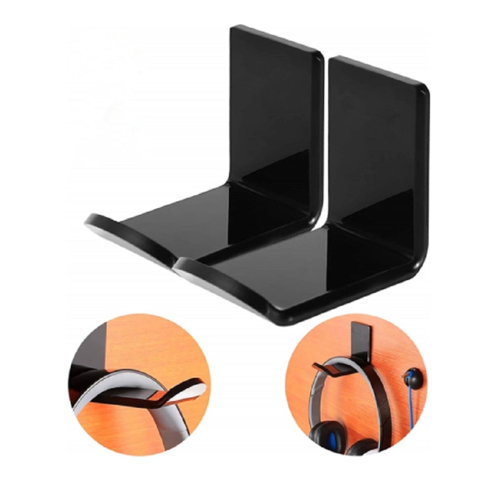 Headset Rack Simple Acrylic Headphone Hanger 2 Pack, Under Desk and Wall Mount Headset ...